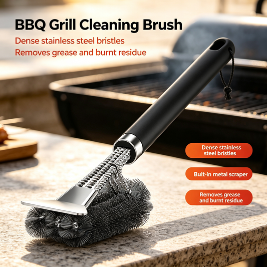 Long Handle BBQ Grill Cleaning Brush