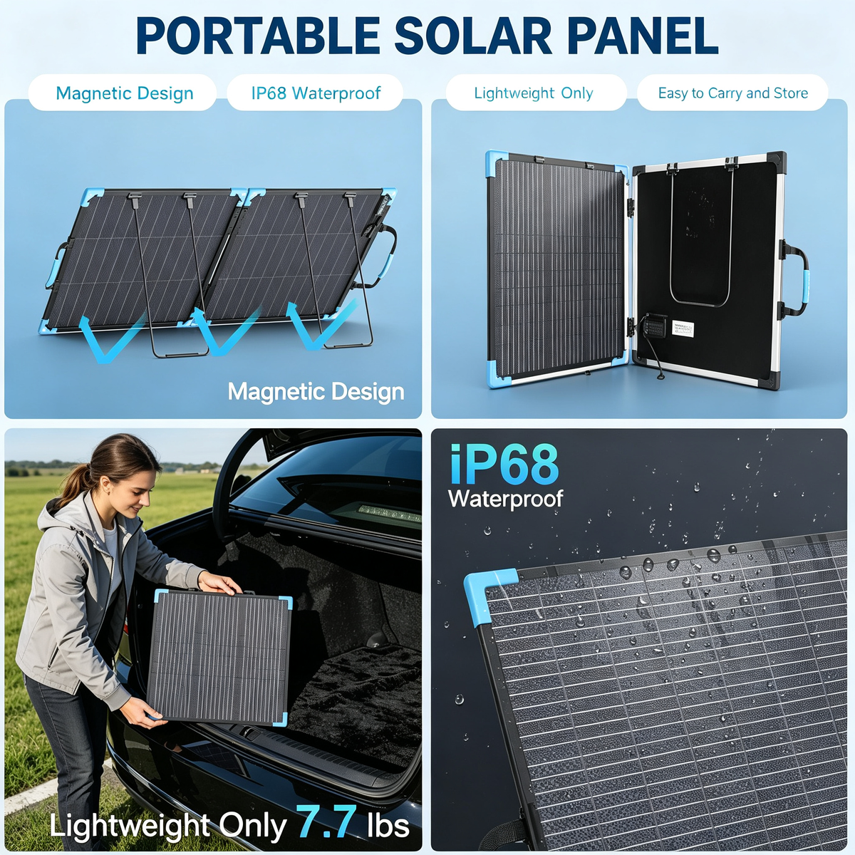 Foldable Bifacial Solar Panel Kit