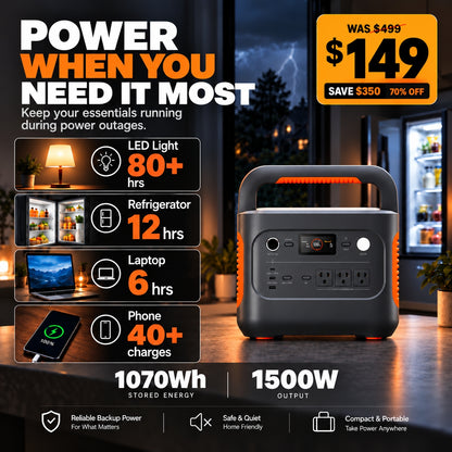 1070Wh Solar Generator Kit + FREE 200W Solar Panel (Limited BOGO)