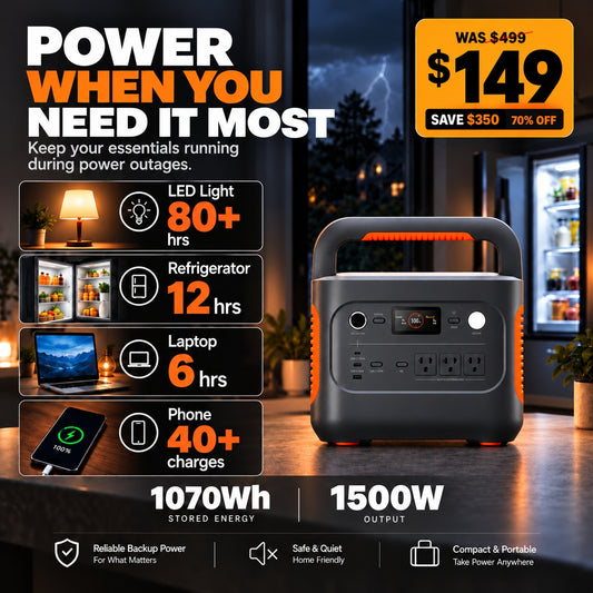 1070Wh Solar Generator Kit + FREE 200W Solar Panel (Limited BOGO)