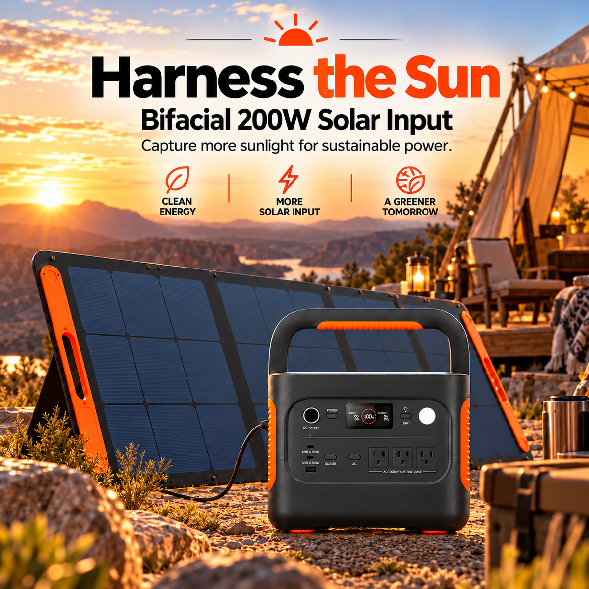 1070Wh Solar Generator Kit + FREE 200W Solar Panel